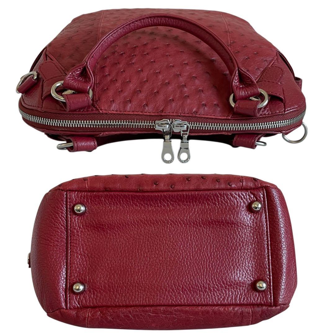 ロダニア オーストリッチ 2way ショルダーバッグ エキゾチックレザー 本革
