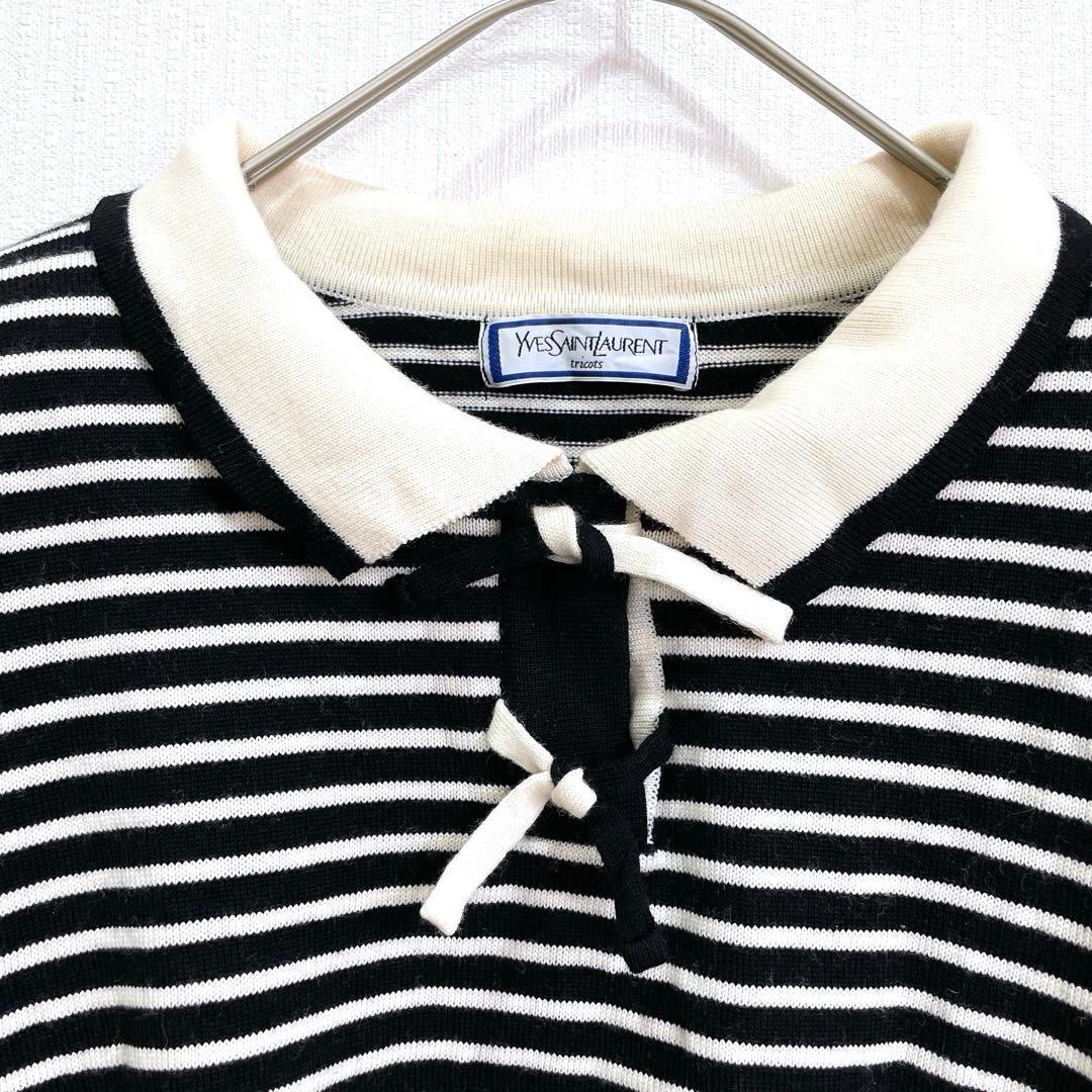 イヴ・サンローラン　ヴィンテージ　ニット　ボーダー ウール100% M 長袖