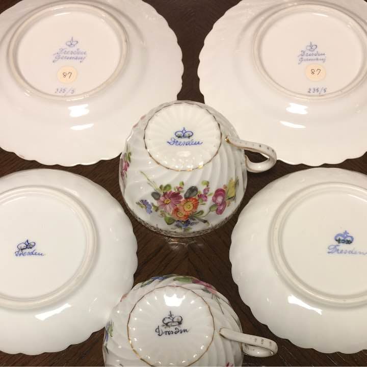 アンティーク ドレスデン カップ&ソーサー&プレート