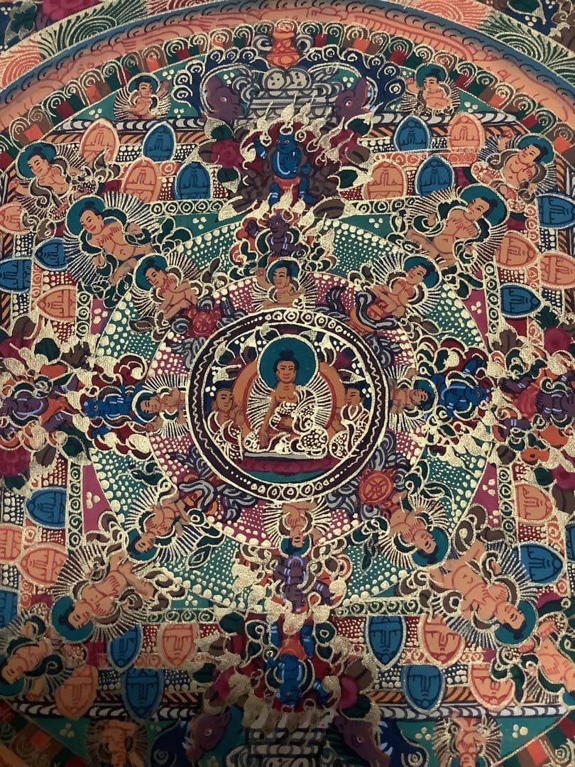 《 チベット密教　新品　1点物 》 手描き　曼荼羅　仏陀　釈迦　仏画　仏教　d4