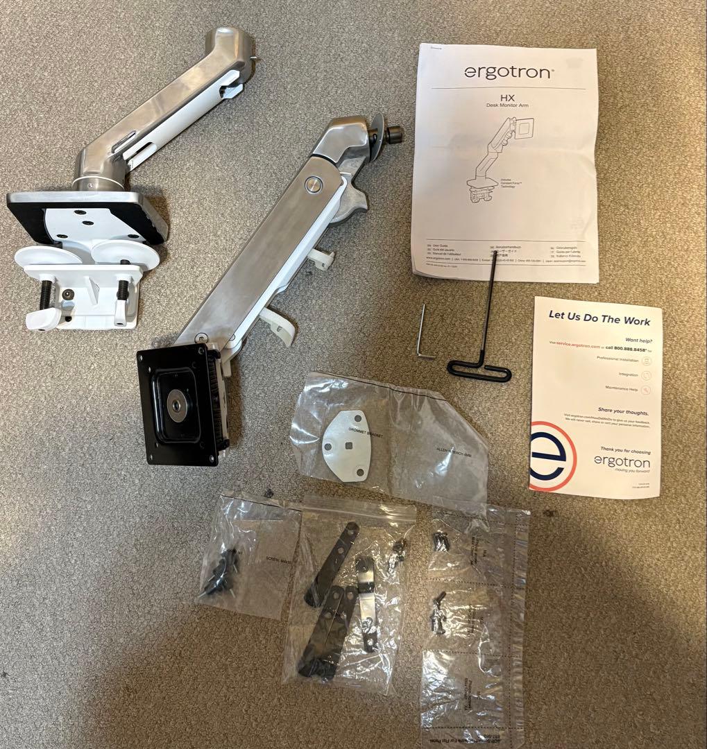 ERGOTRON エルゴトロン HX デスク モニターアーム アルミニウム