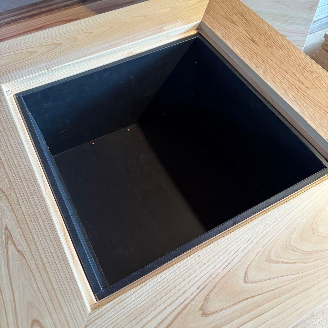 総檜 テーブル火鉢 手作り 蓋付き