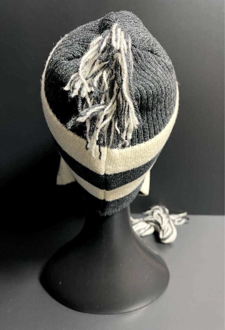 90s激レア旧タグ最初期型★廃盤/正規品★美品ヴィヴィアン耳当て付きニット帽黒白