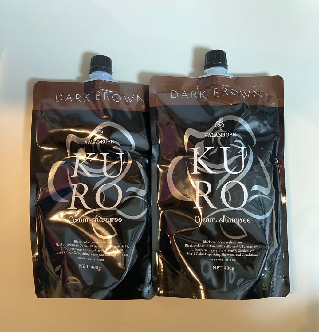 バランローズKURO クリームシャンプー　ダークブラウン 400g 2個セット