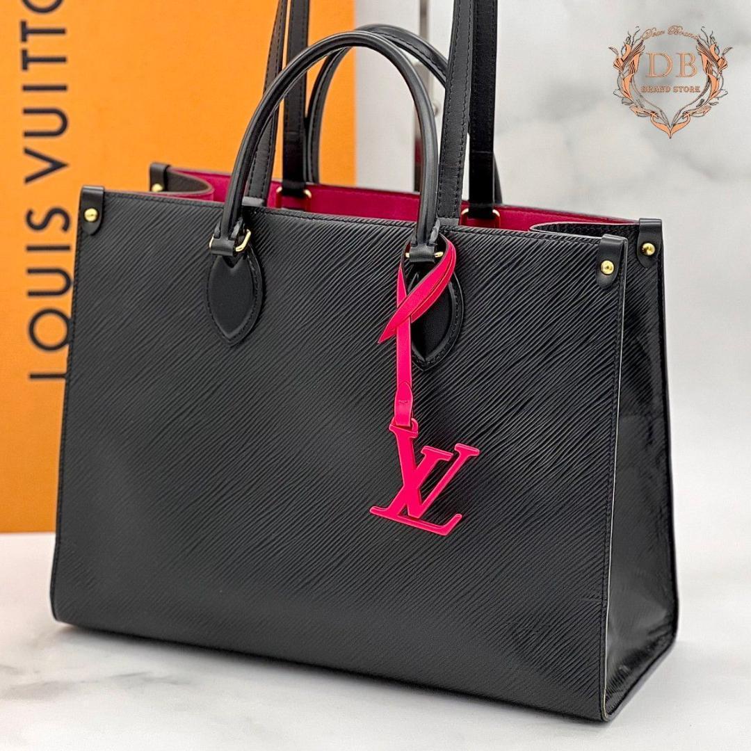 ルイヴィトン オンザゴーMM エピ ショルダー ブラック ピンク トート Lv