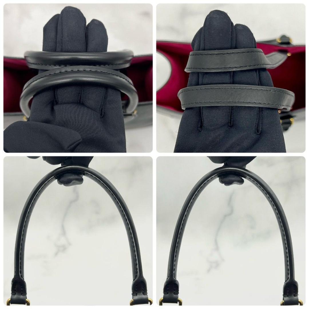 ルイヴィトン オンザゴーMM エピ ショルダー ブラック ピンク トート Lv