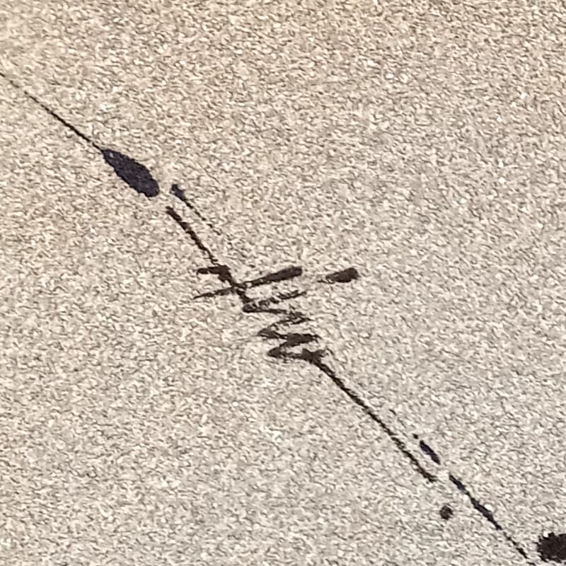 ☆高山洋夫☆砂地に描く『沈黙』のシリーズ アクリル画　肉筆　900X300