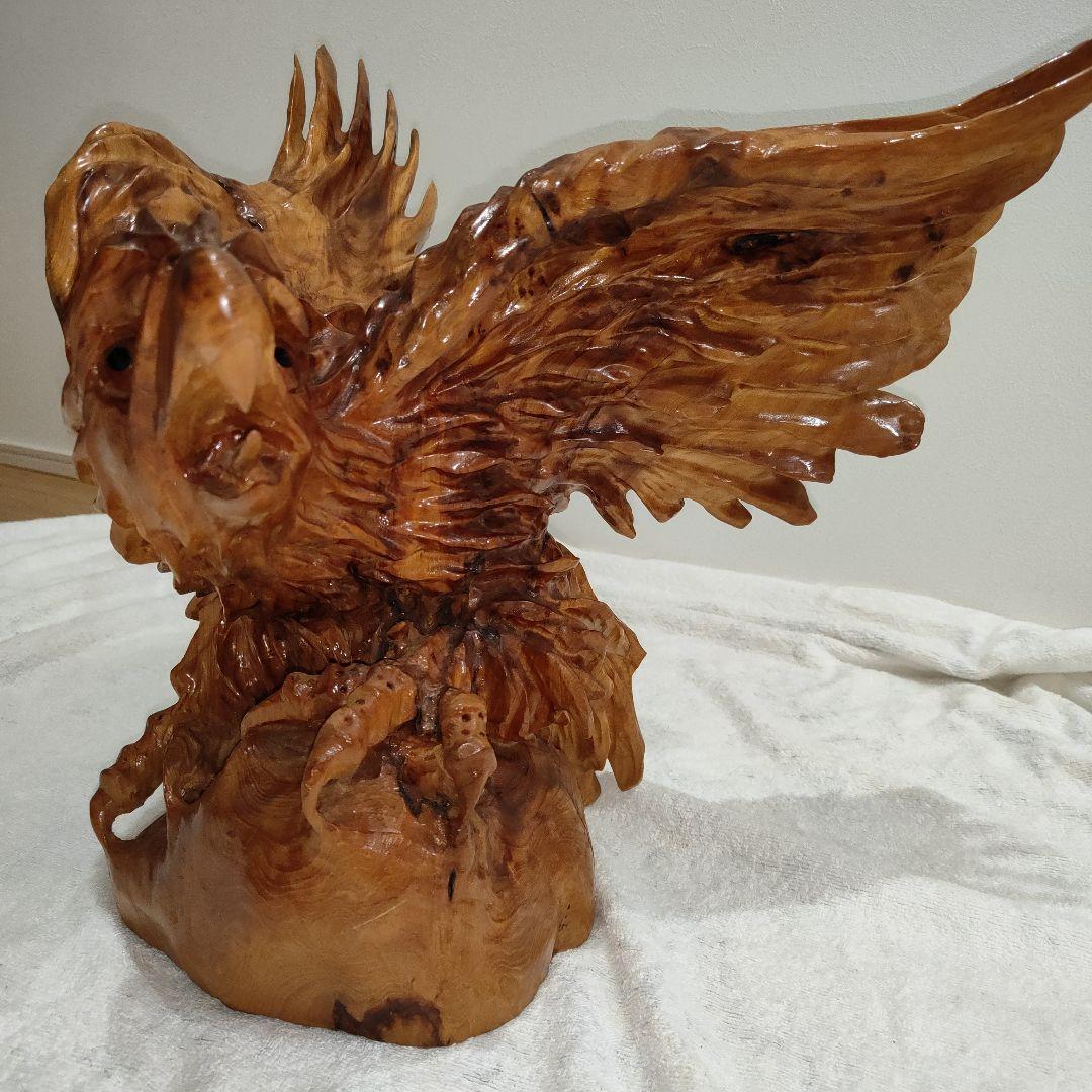 木彫り 鷲 インテリア装飾