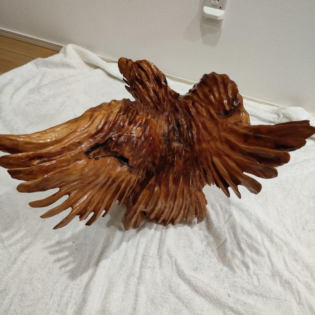 木彫り 鷲 インテリア装飾