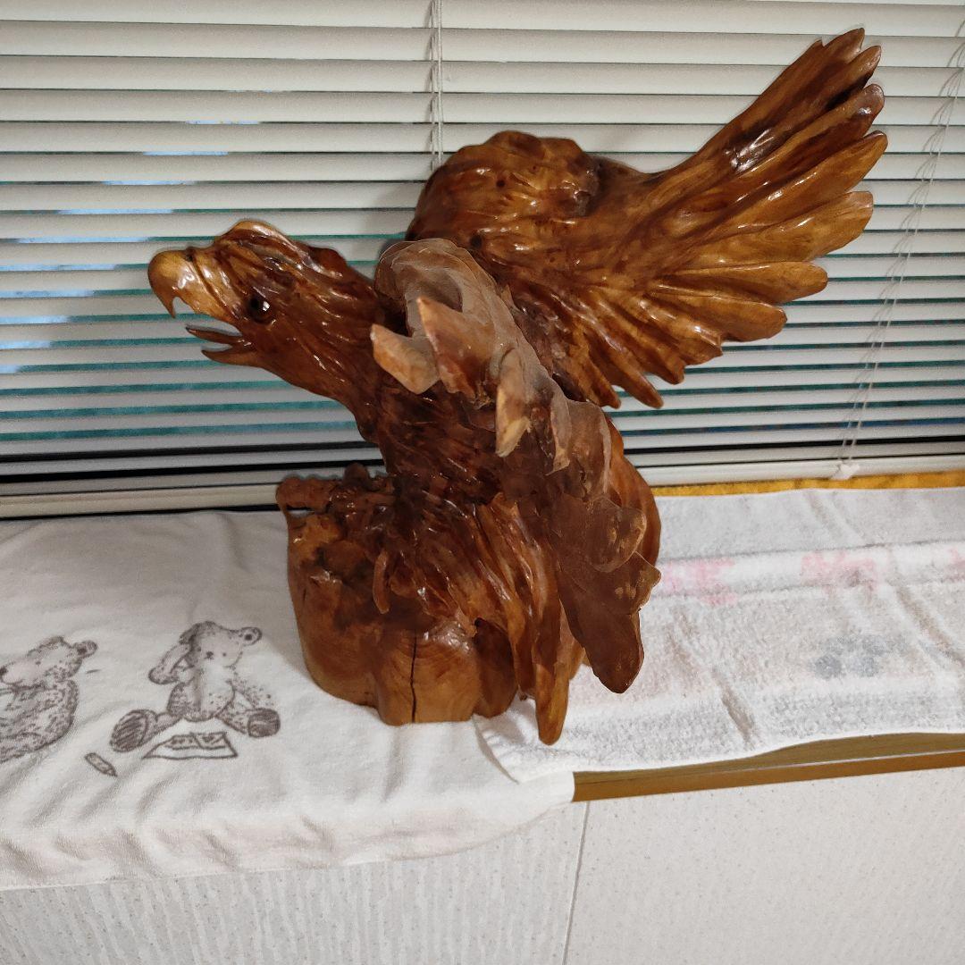 木彫り 鷲 インテリア装飾