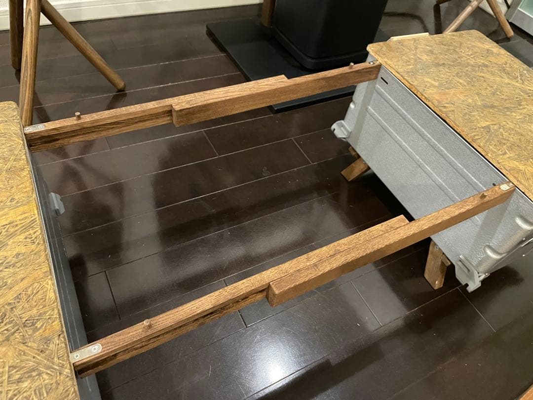 peak シェルフコンテナ25用の脚、天板、ブリッジテーブルセット