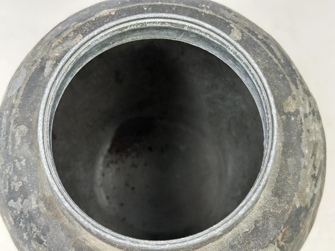 時代物 木村銘 煎茶道具 古錫 茶壷 茶心壷 約1540g 約20㎝ 骨董古玩