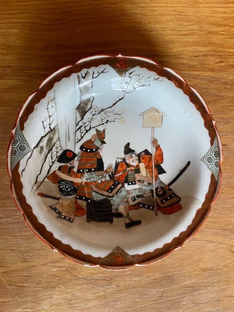 九谷焼 アンティーク 武士絵 武者絵 アンティーク コレクション 懐石道具 絵皿