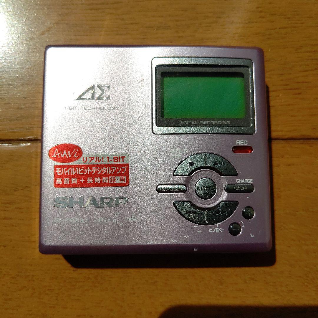 ジャンク品 SHARP 1bitポータブルMDレコーダー MD-DR7-P
