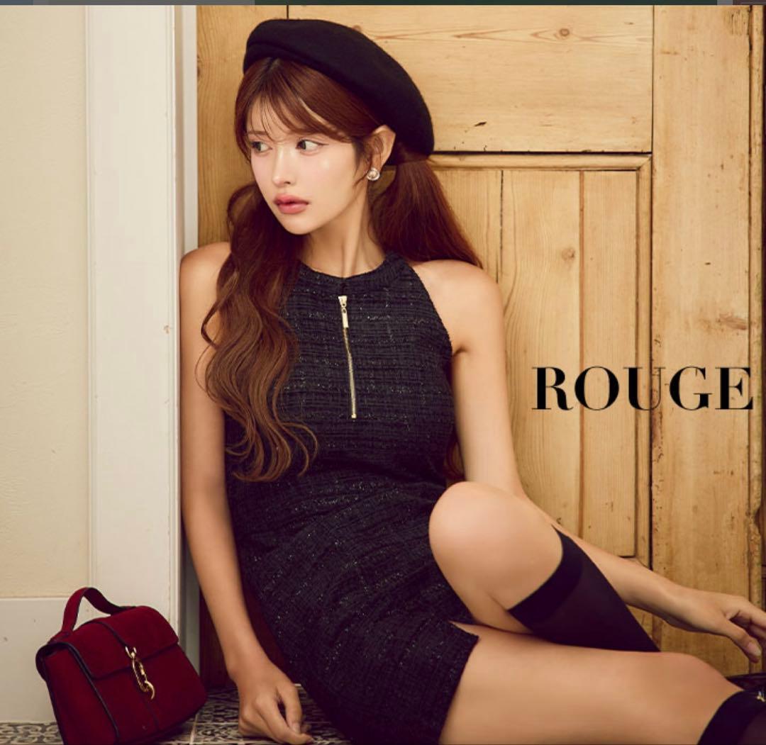 美品☆JEWELS/フロントジップ/アメスリツイード/キャバミニドレス/M