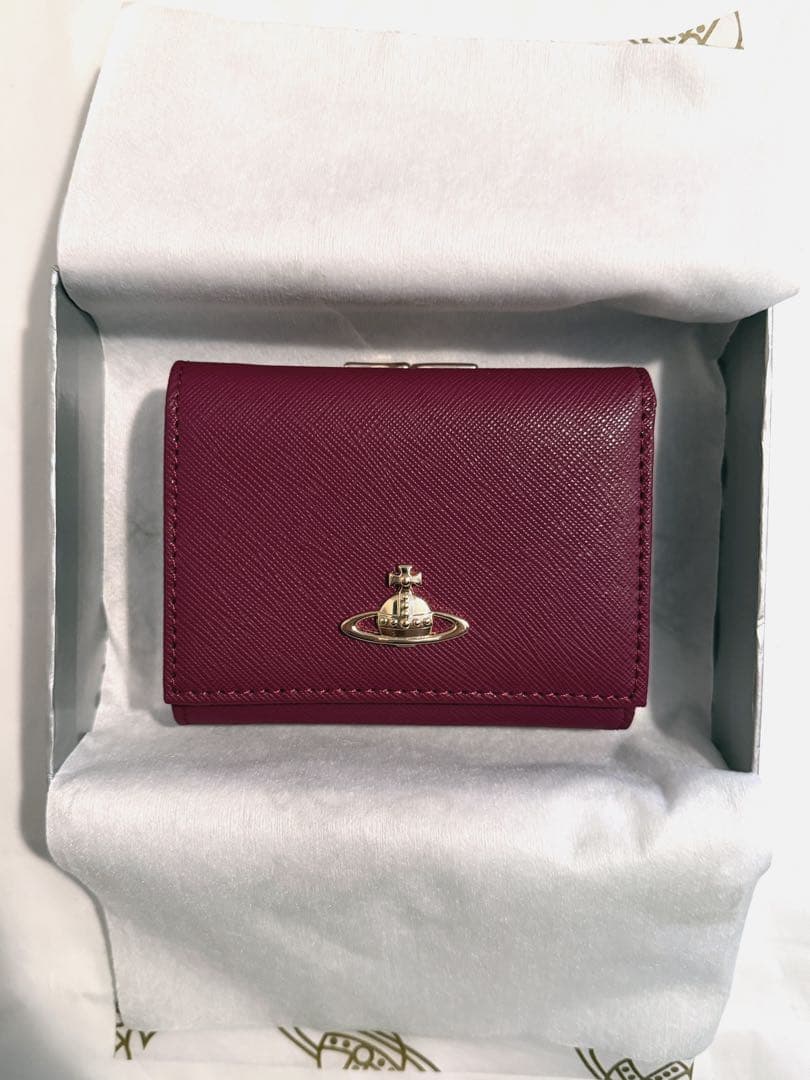 【新品未使用】Vivienne Westwood 三つ折り財布 バーガンディ