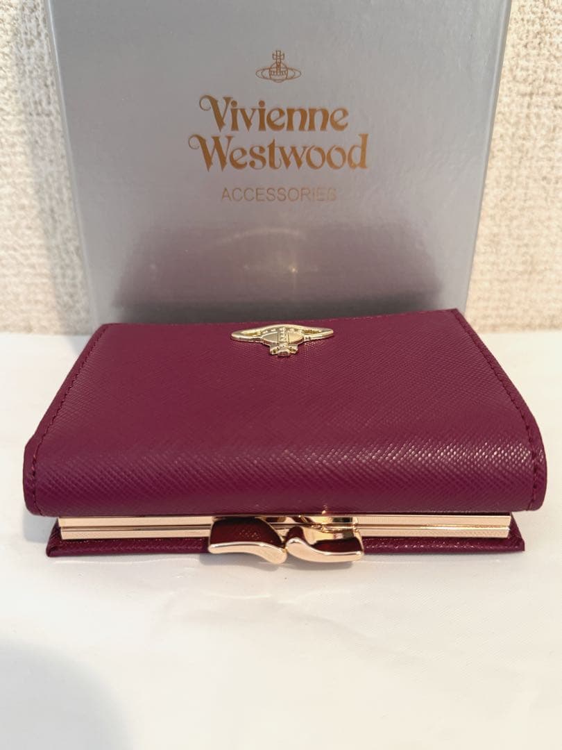 【新品未使用】Vivienne Westwood 三つ折り財布 バーガンディ