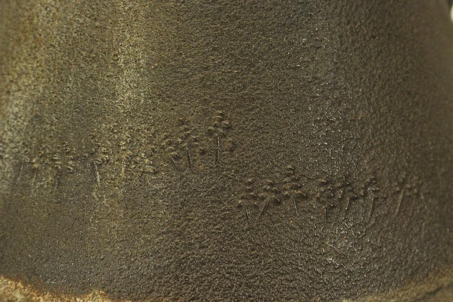 茶道具 刻 鳳凰 風炉 富士釜 時代物(BB527)