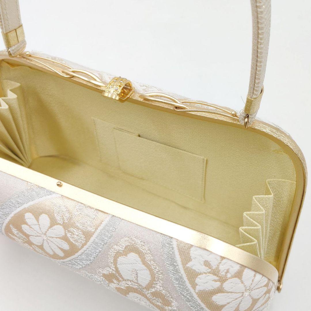 限定商品＊ホワイト　西陣帯地バッグ＆草履セット　日本製