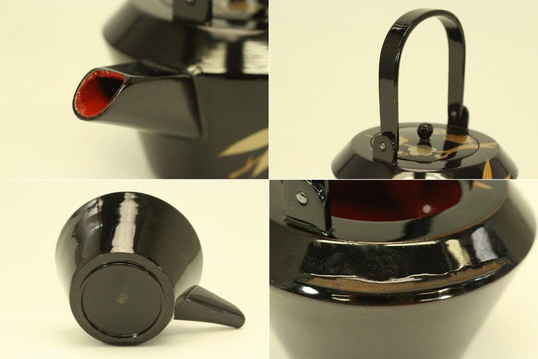 平安象彦作 梅蒔絵 お屠蘇 揃 共箱(A984)