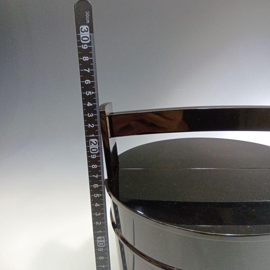 値下げ茶道具　(塗師)茶平一斉造　真塗手桶　　 共箱