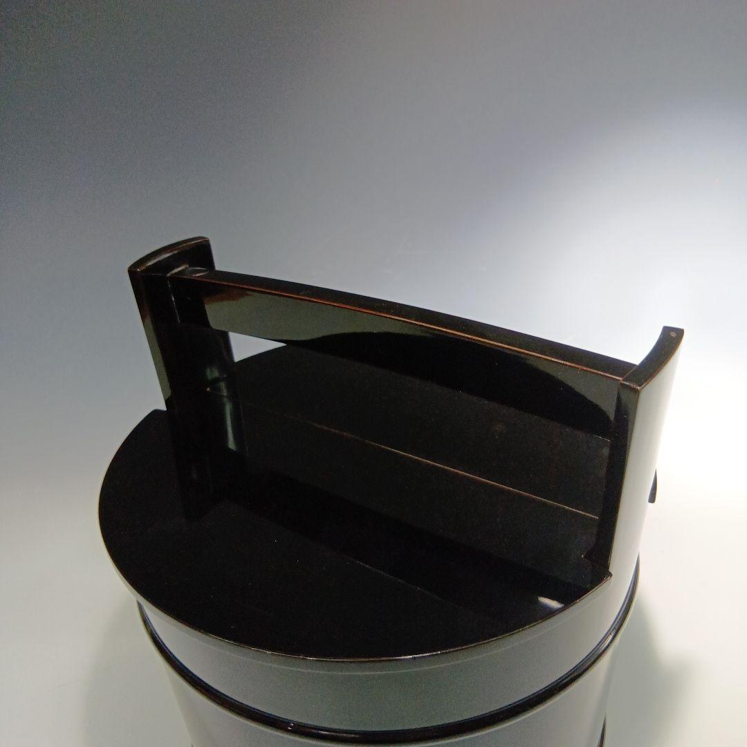 値下げ茶道具　(塗師)茶平一斉造　真塗手桶　　 共箱