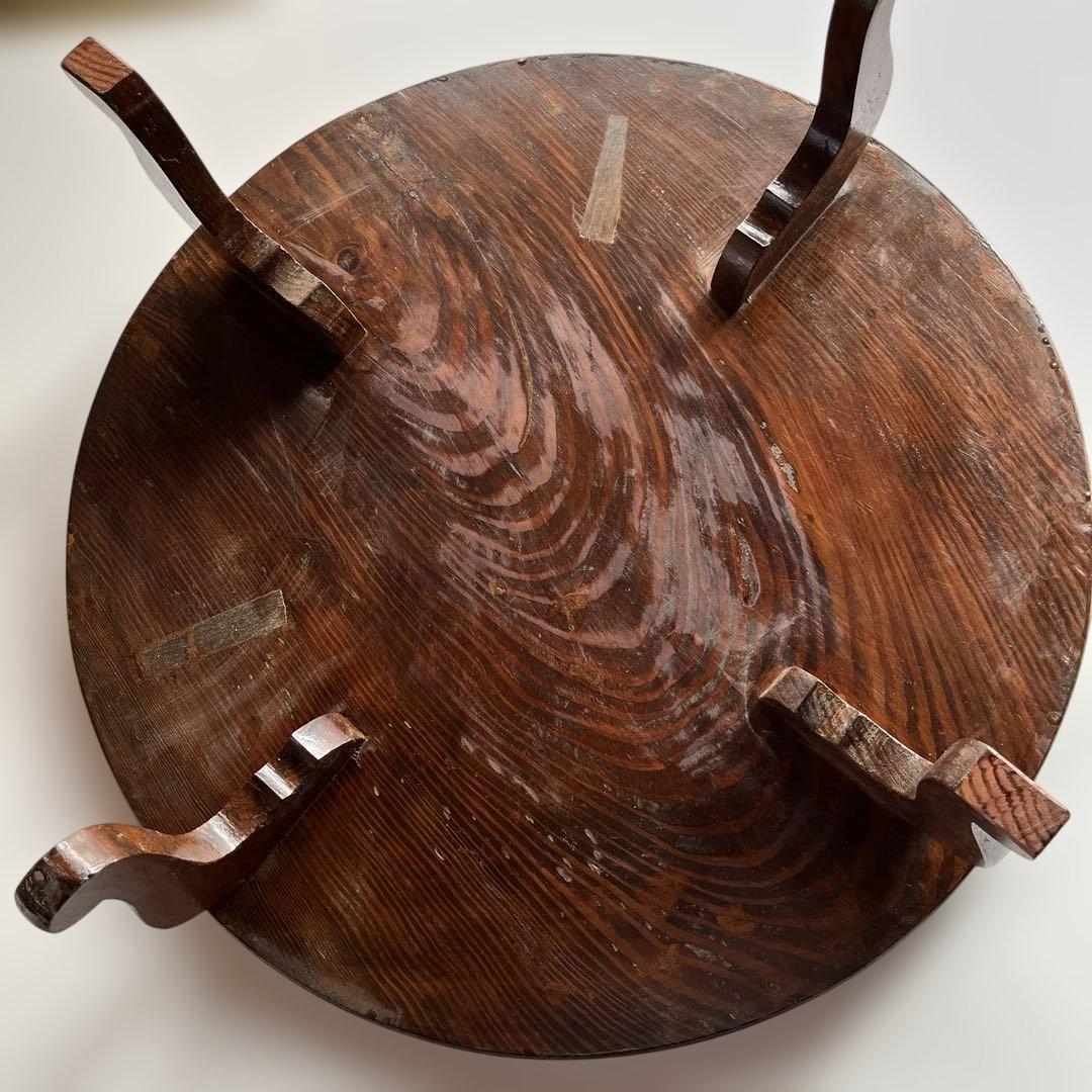 昭和レトロな木製円形座卓