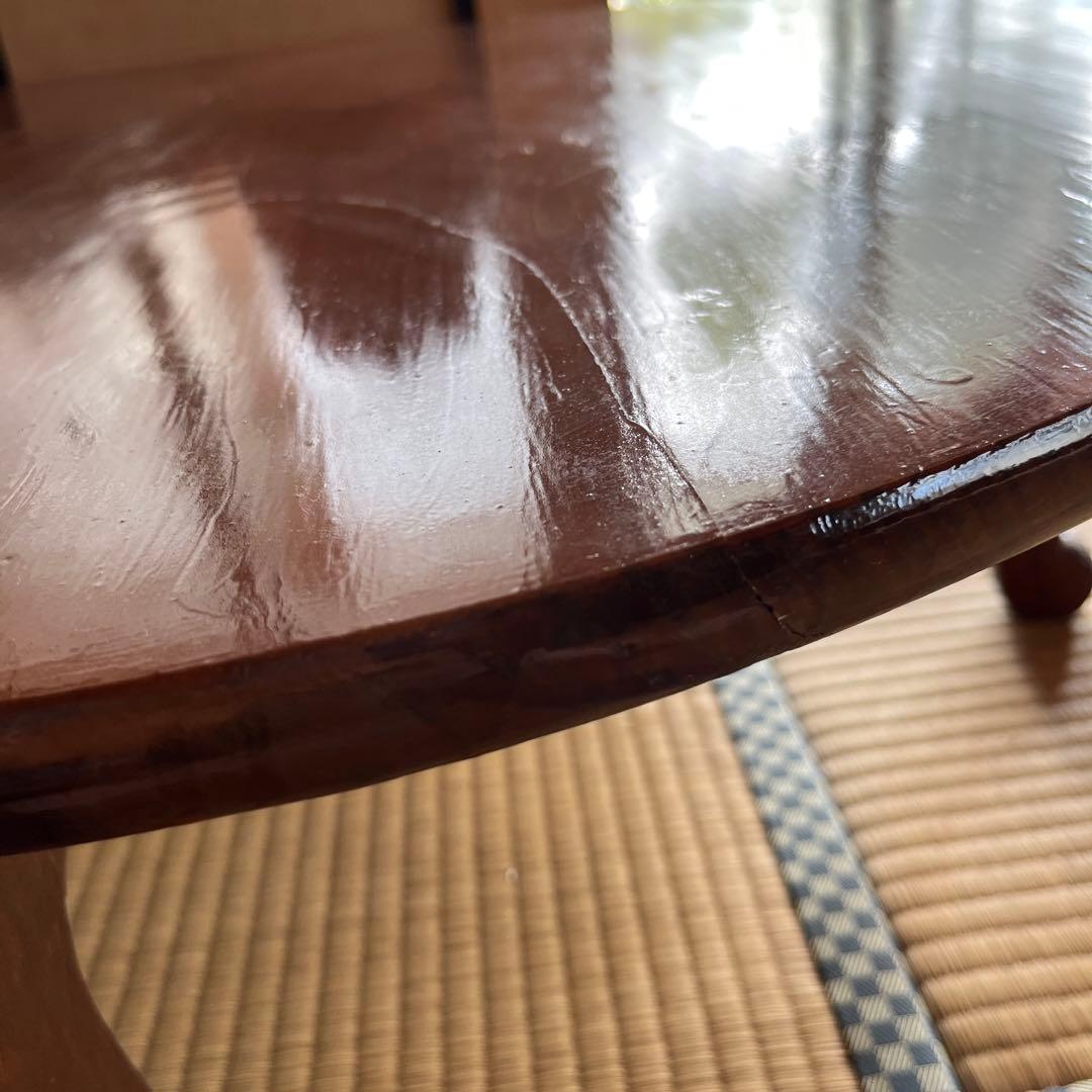 昭和レトロな木製円形座卓