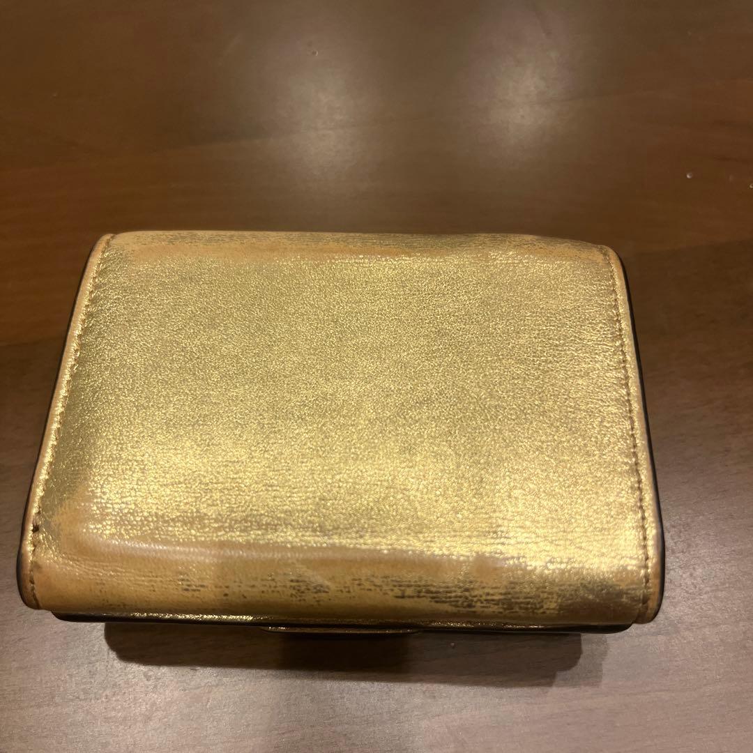 FENDI バケット　BAGUETTE　マイクロ　財布　三つ折り　ゴールド