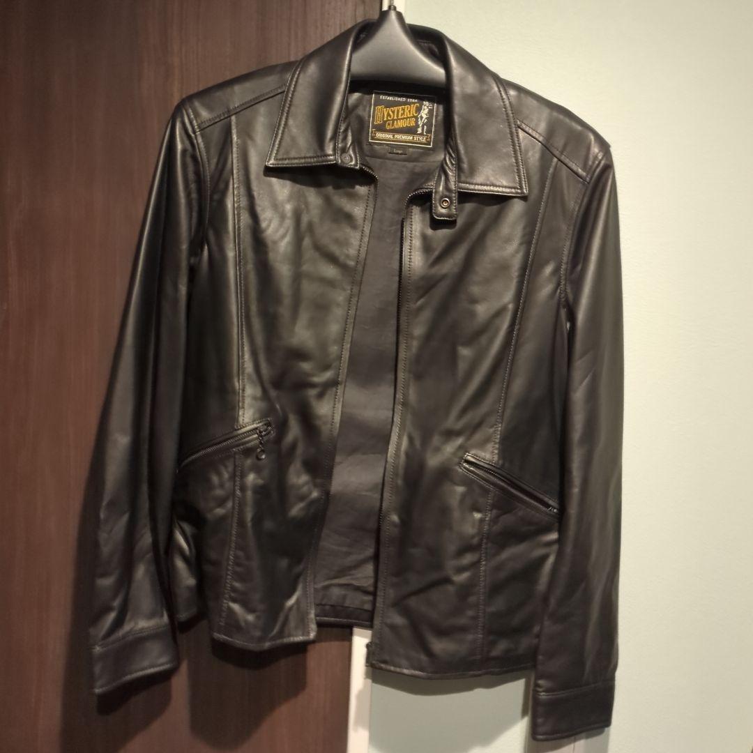 ヒステリックグラマー ラムレザー 羊革 シングルライダースジャケット　本革
