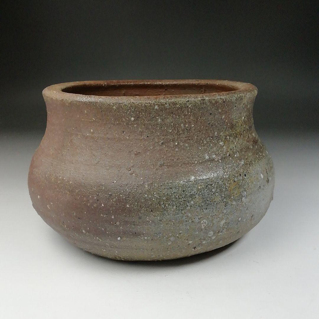 Ｔ６６７　建水　『備前焼』『十四代　木村長十郎(友敬)作』　共箱　茶道具