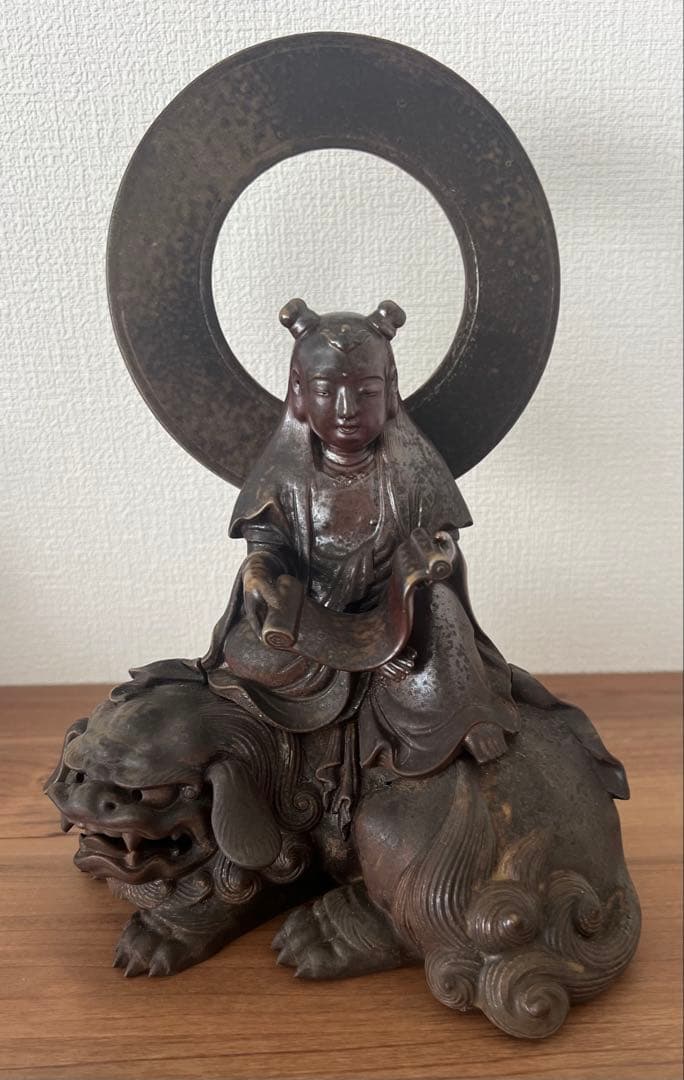 備前焼 文殊菩薩獅子香炉 木村友啓作 古備前写し共箱 アンティーク 美術工芸品