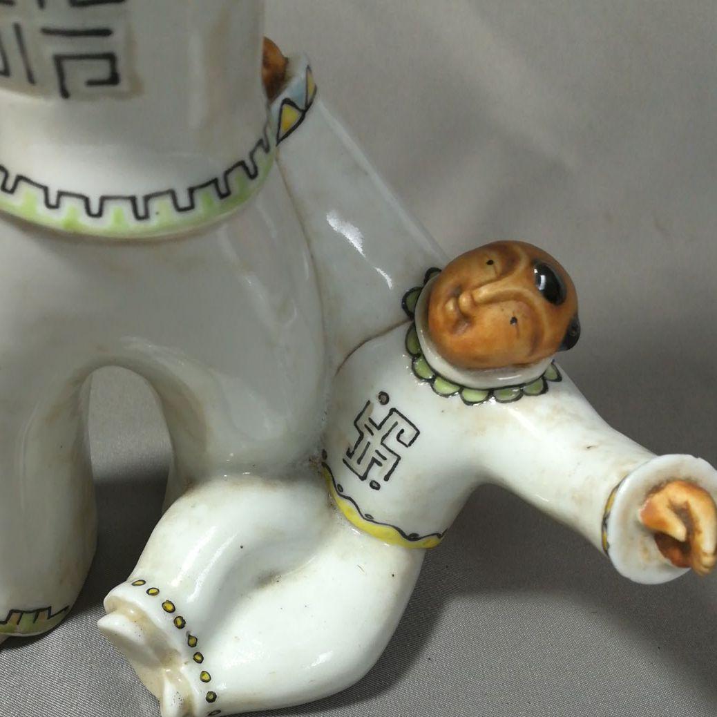 レア　希少　試作　大正　昭和　京都工業研究所　唐子置物　共箱