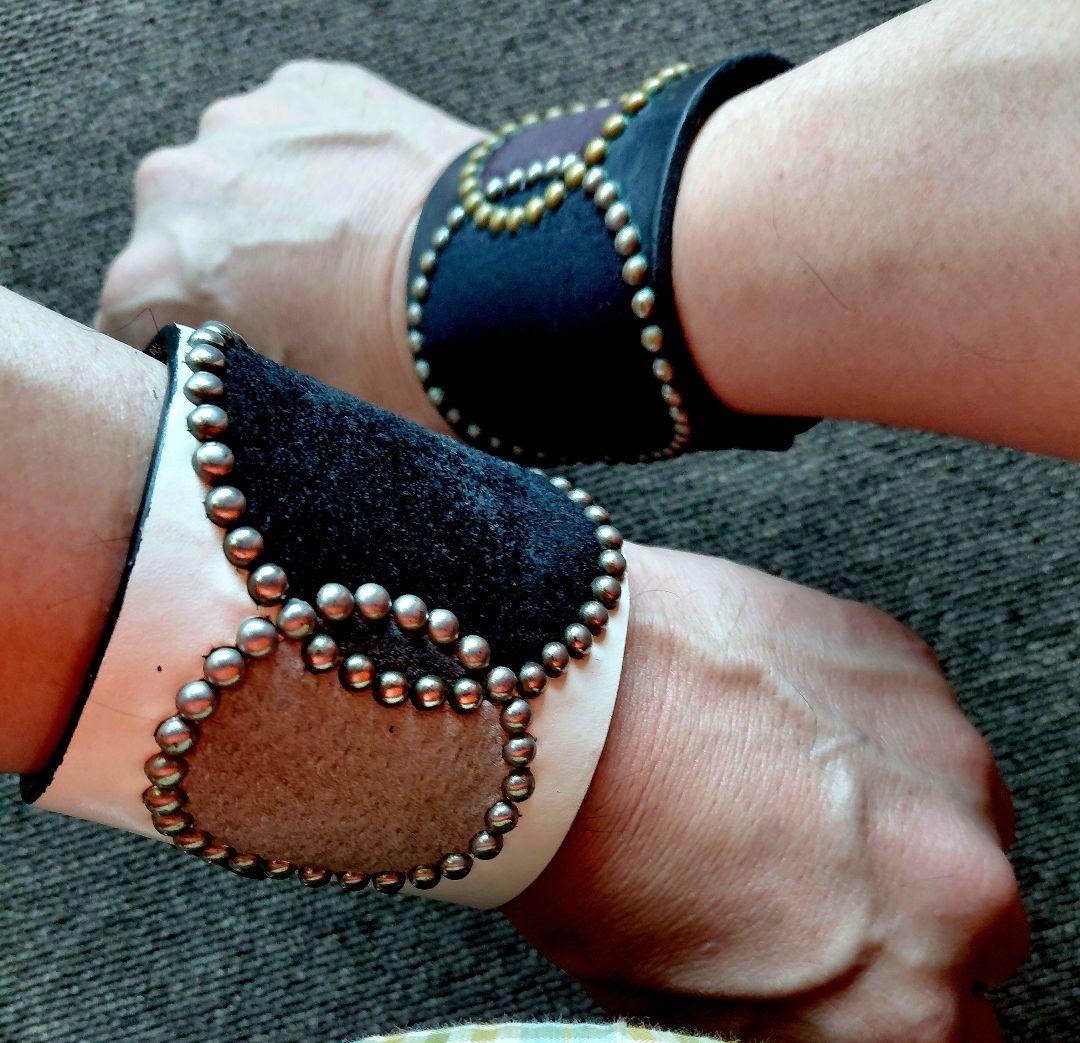 ウルフズヘッドタイプスタッズブレスレット 2点セット70㎜木村拓哉