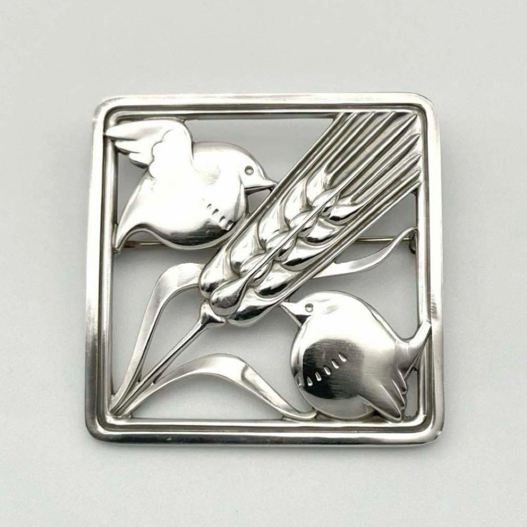 ジョージジェンセン 250 ブローチ 小鳥と麦 SV925 シルバー 銀製