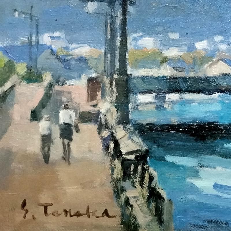 ☆田中 進☆「おたる運河」油絵　F3号　◇財界さっぽろ等表紙絵◇