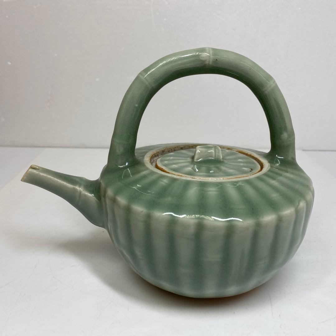 江戸後期　三田青磁　竹製　酒次　幅約17.3㎝ タルニ　東さ7-0204②