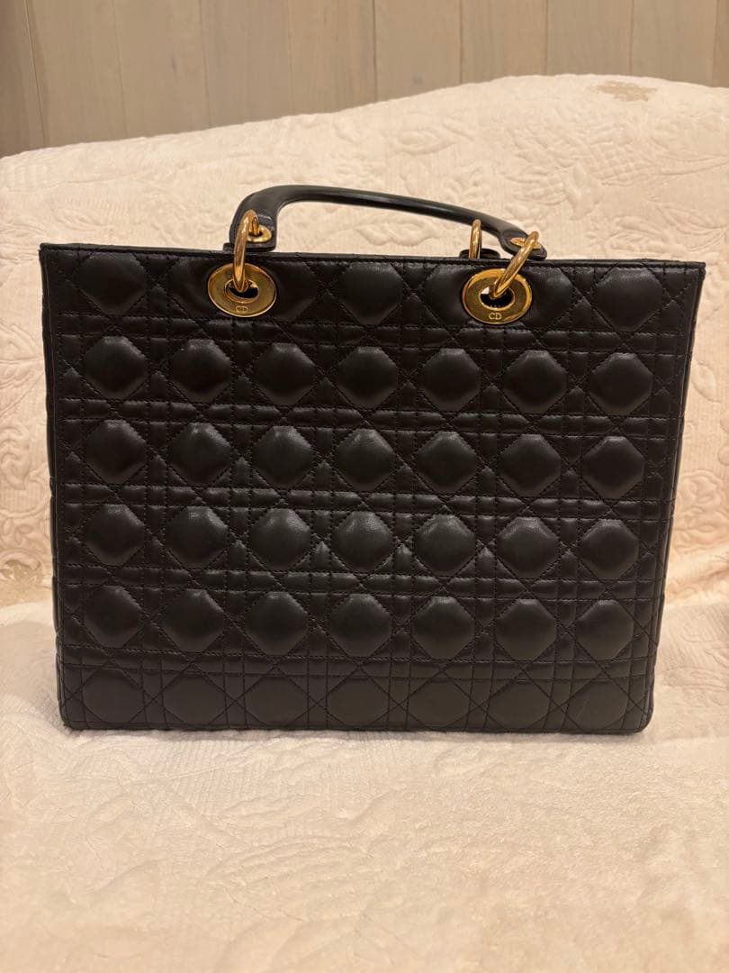 クリスチャンディオール レディディオール ハンドバッグ カナージュ 黒