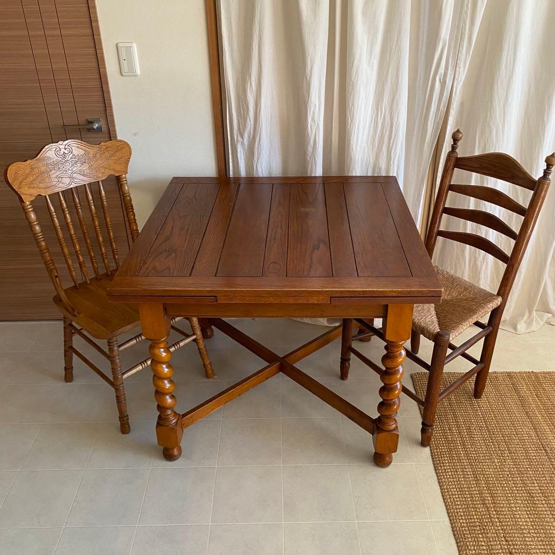 イギリス製　英国　北欧　ドローリーフ　テーブル　拡張式　ダイニング　アンティーク