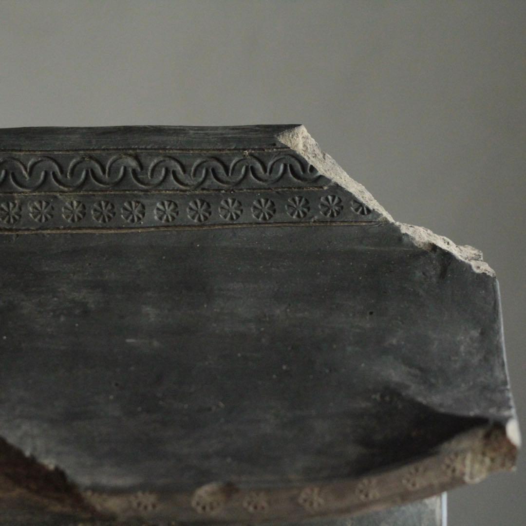 専用 瓦厨子 古道具 アンティーク 彫り文 欠けあり オブジェ 瓦質祠