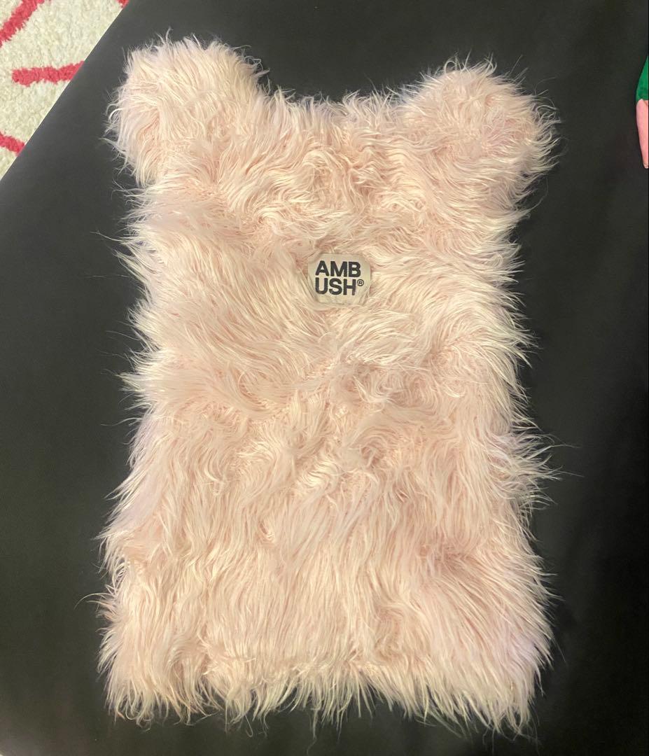 人気！【AMBUSH】アンブッシュ テディ 耳付き 帽子　ピンク