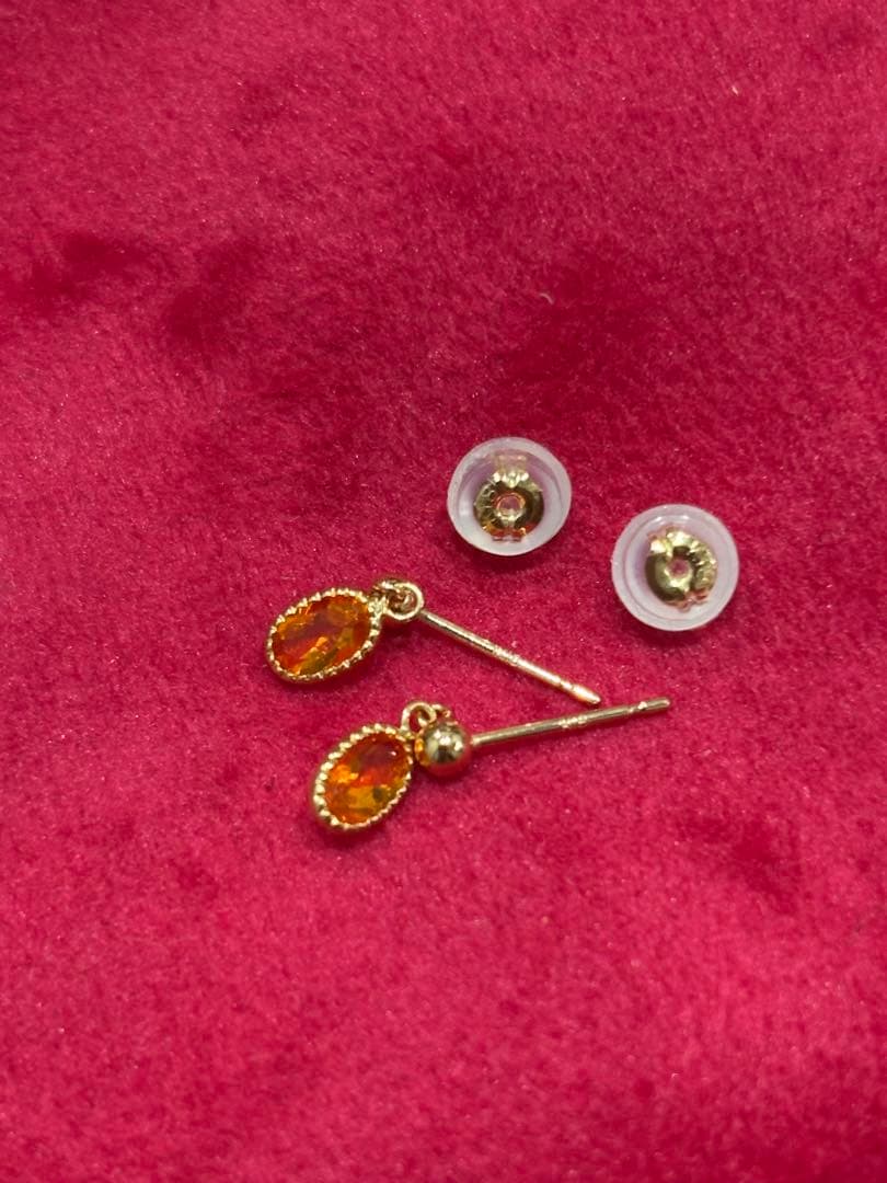 k18 ファイアオパールピアス♡地金キャッチ付き