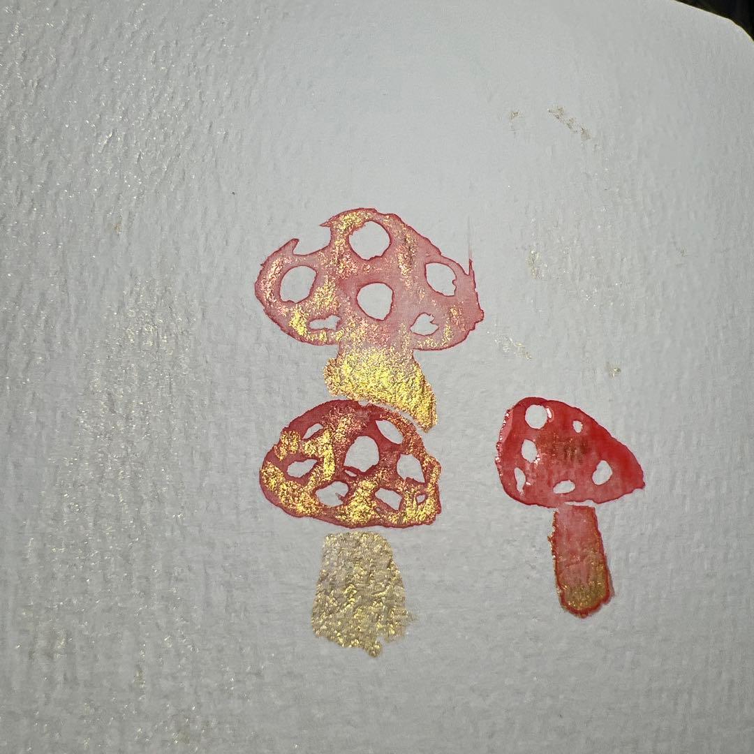 3つ子きのこの水彩画 (原画)