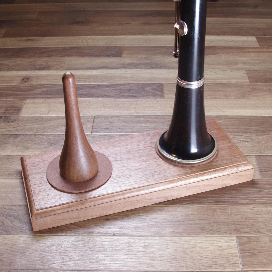 高級銘木ダブルスタンド ブラックウォールナット無垢材　手工品