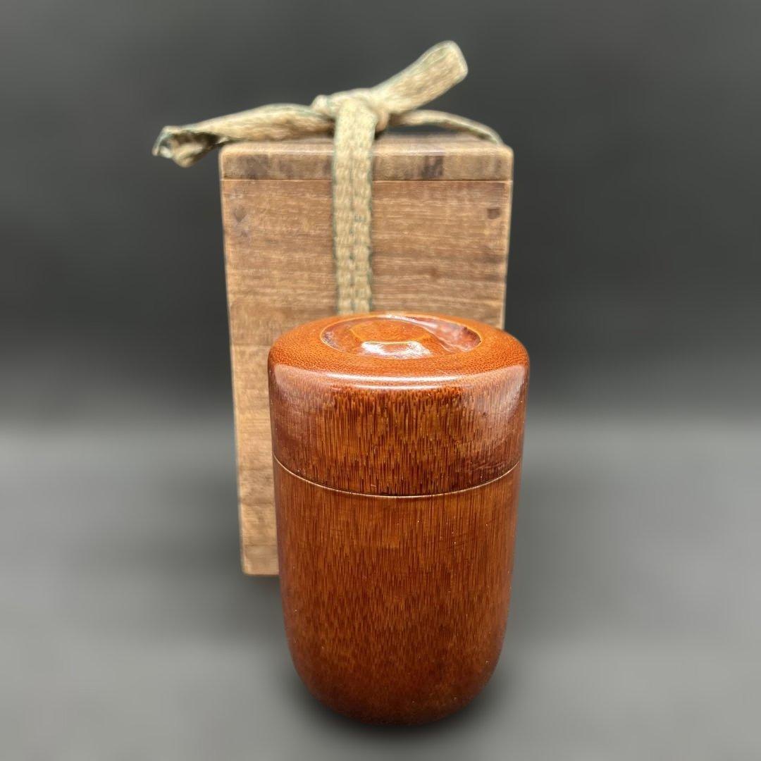 蒔絵　竹立棗　見返時鳥　金彩　漆工芸　共箱　茶道具　伝統工芸