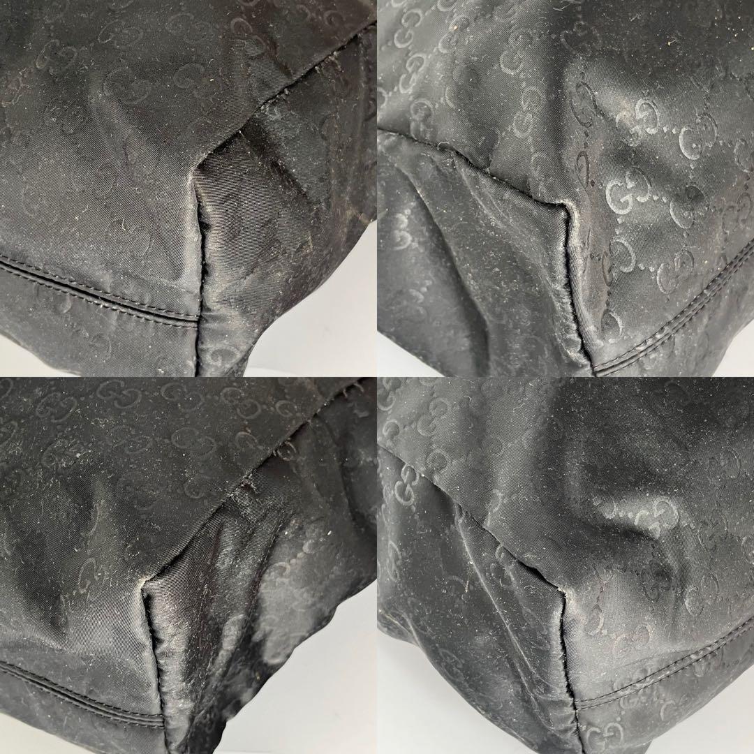 ✨極美品✨　GUCCI ハンドバッグ　トートバッグ　GGナイロン　黒　レザー