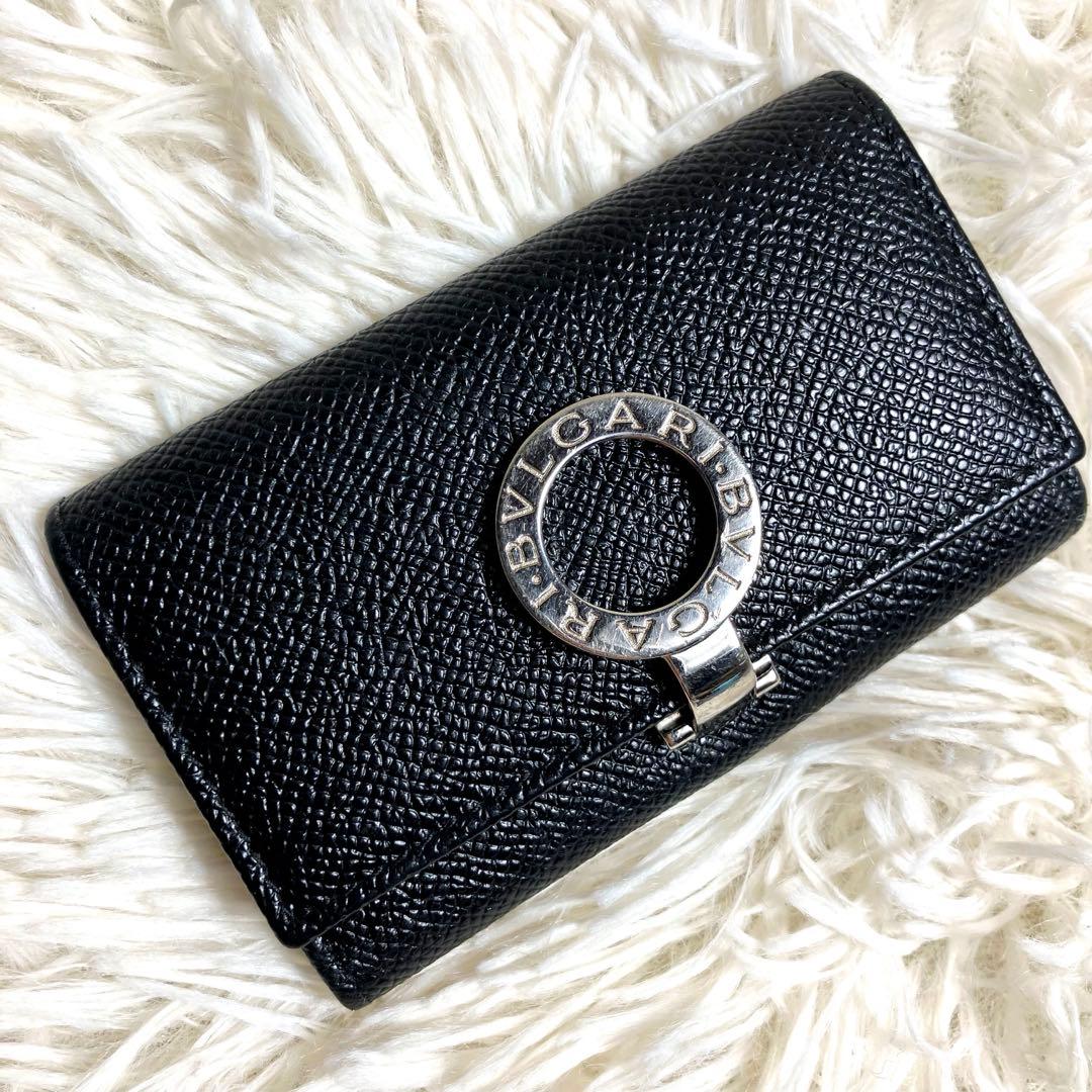 【良品】ブルガリ 6連キーケース ビーゼロワン レザーブラック