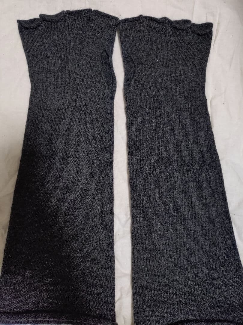 DEVOA レザーニットコンビネーショングローブ グレー