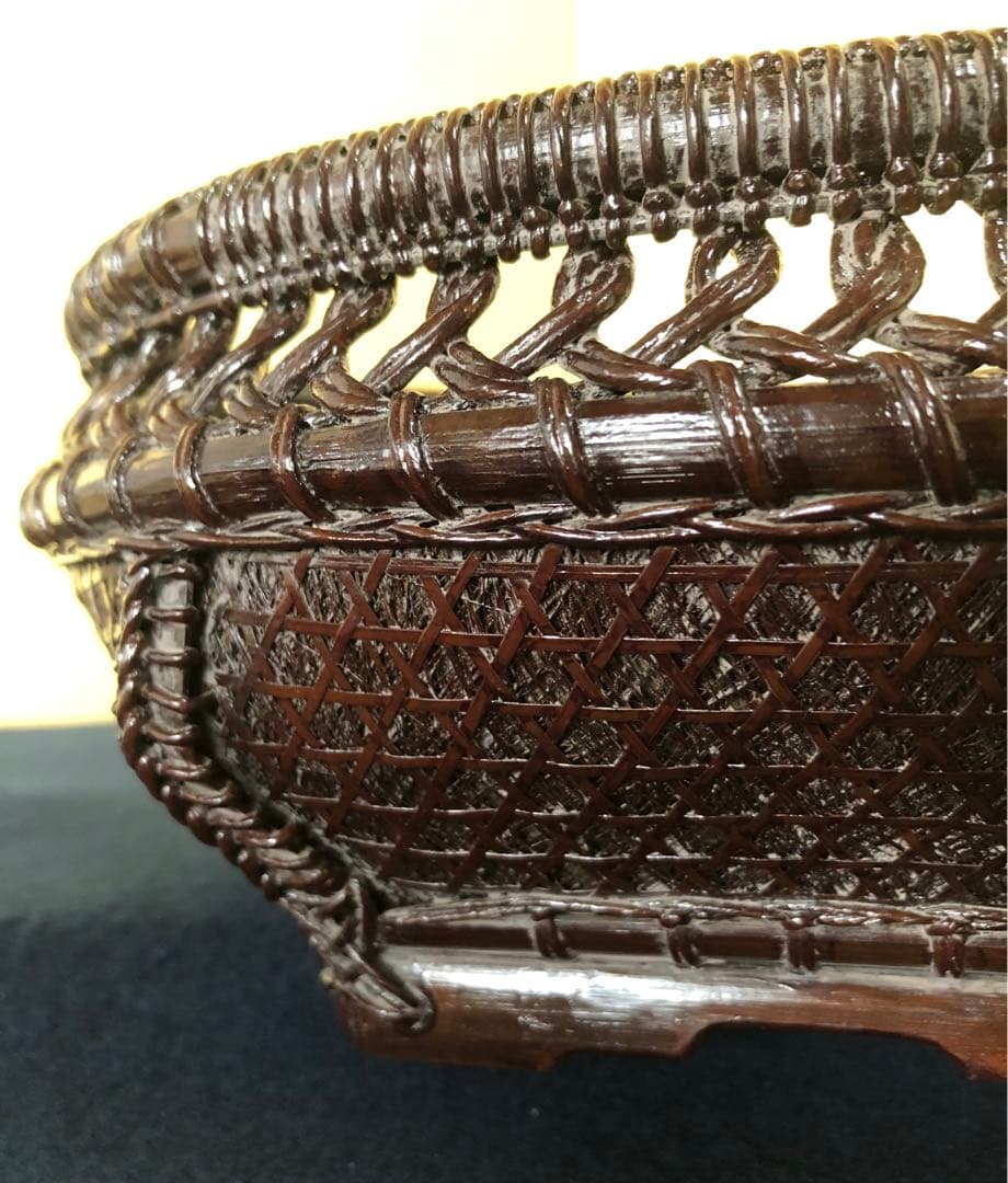 割引❗️《レ》茶道具 唐物 棕櫚入 炭斗 和田鱗司作 共箱　251125え6