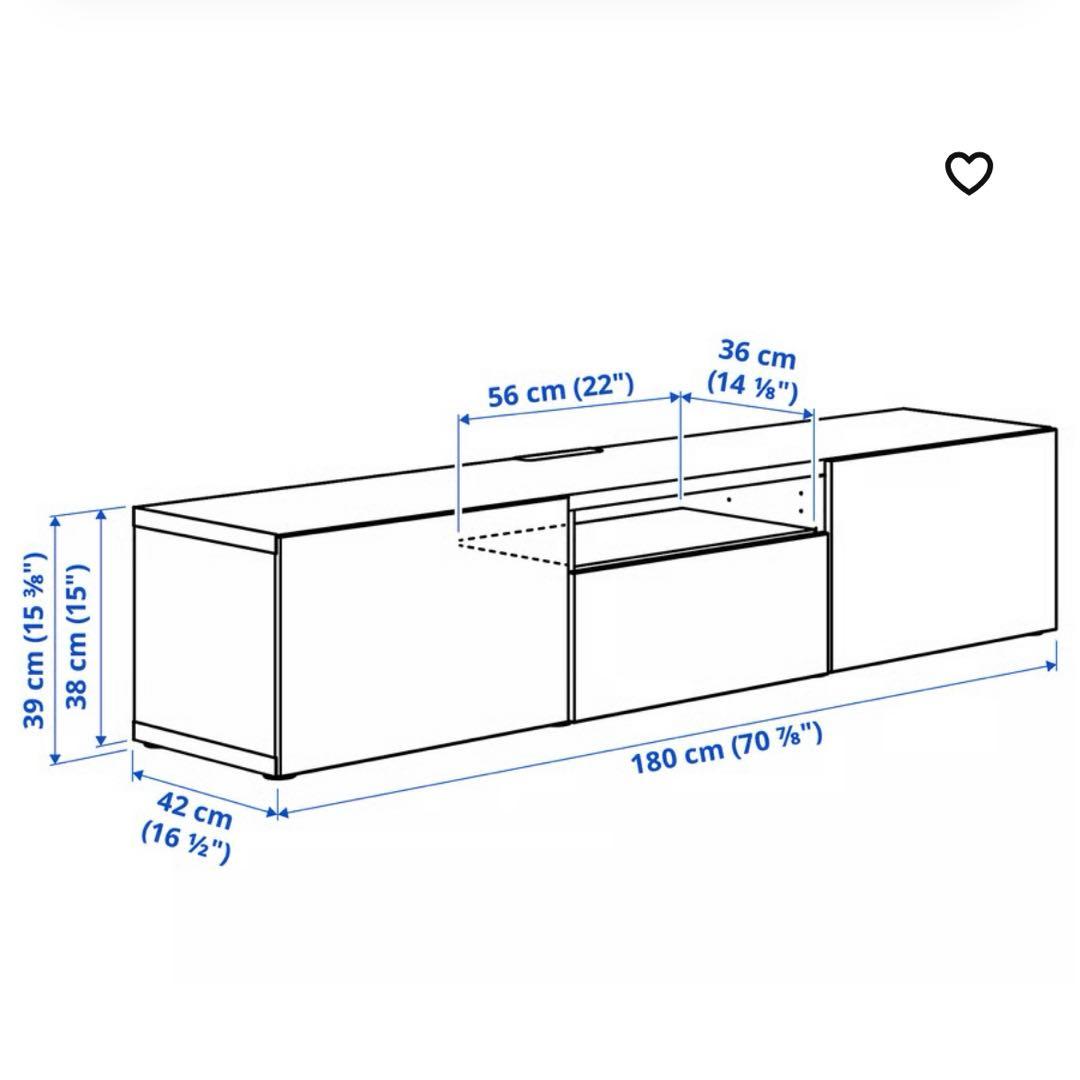 【最終値下げ】IKEA BESTA テレビ台 幅180cm ホワイト/ナチュラル